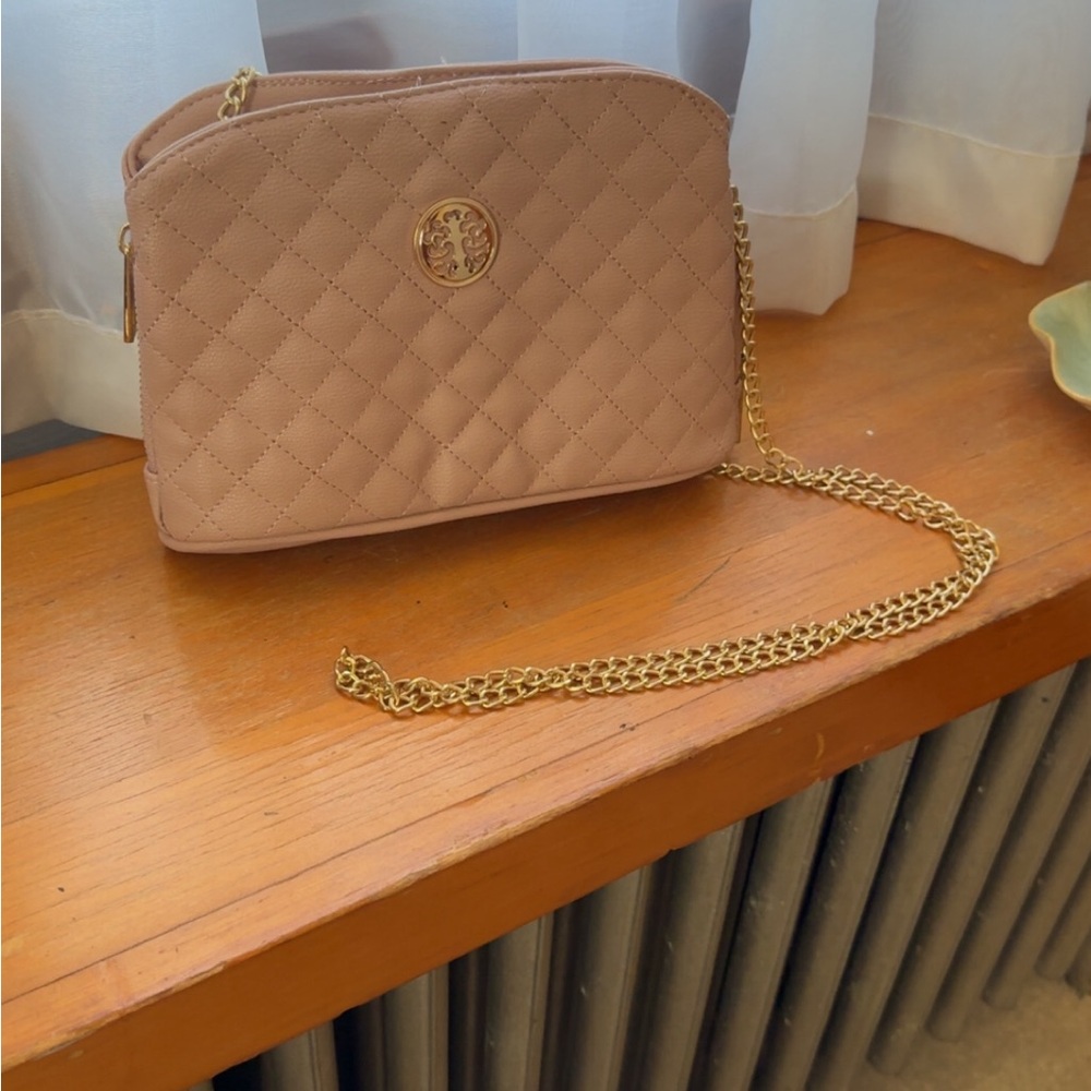Quilted Blush Crossbody Bag